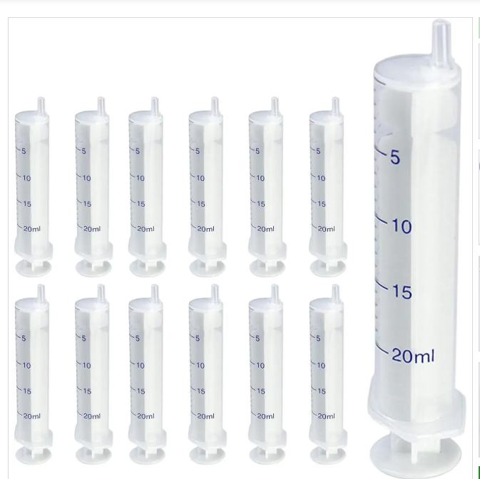 Пластиковий шприц 20 мл, шприц Люєра без голки без гумового кільця